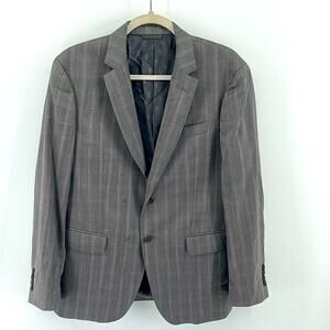 John Varvatos 100% wool windowpane plaid 2 button double vent sport coat blazer